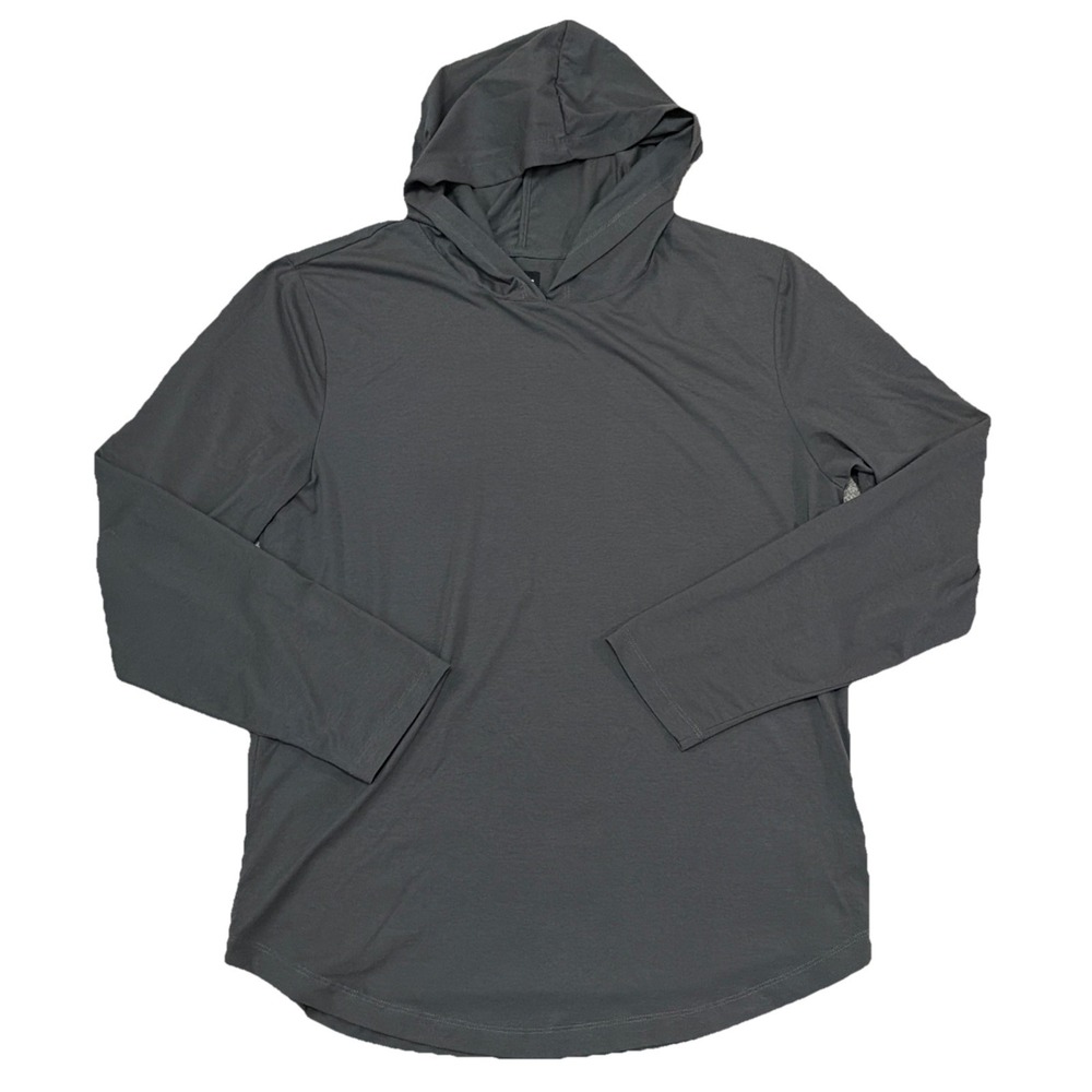 Cuts Mens 2XL Pyca Pro Gray Hoodie Sweatshirt Elongated Curved Hem